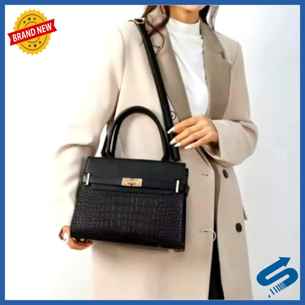 Medium Structured Satchel Handbag With Adjustable… - image 2